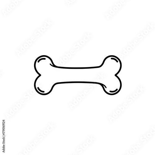 Basic bone anatomy outline minimal style, monochrome skeletal illustration vector ideal for health and biology reference