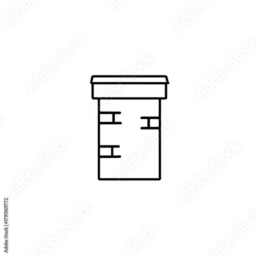 Industrial smokestack vector representing factory exhaust tower emitting air output used in manufacturing plants and industrial architectural structures