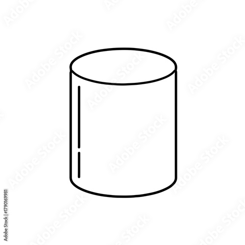 Cylindrical container can vector in clear minimal outline useful for packaging, storage, product mockups, and supply container visuals