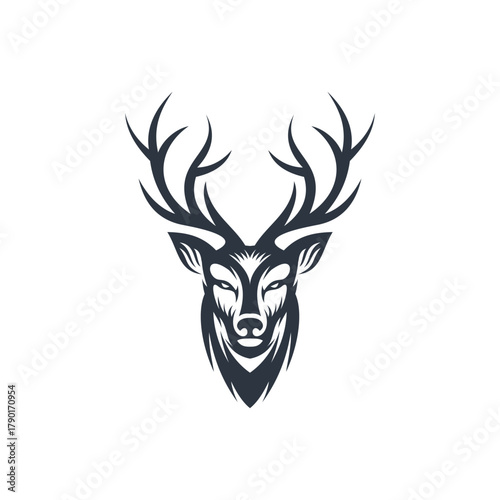 deer head vintage style illustration