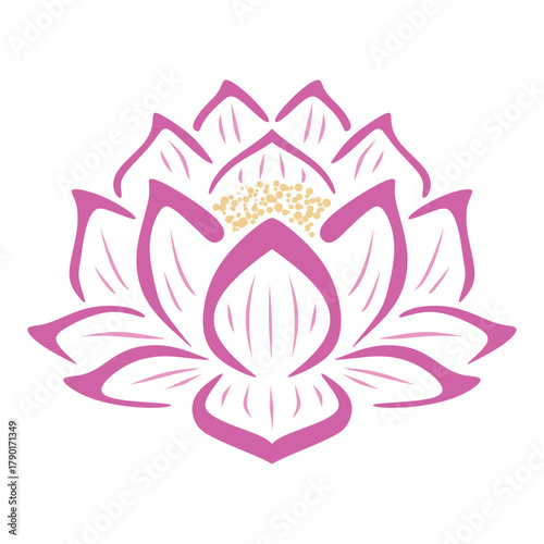 Lotus vector. Lotus flower, stem, bud, pistil, for brand logos, cosmetics, beauty products, treatments, salons, spas, therapies, health, and more.