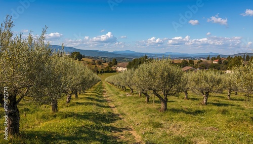 Olive trees cultivated for olive oil production, highlighting sustainable agriculture