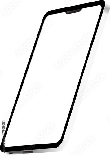 Angled Smartphone Mockup—Modern Device Dot Camera Template