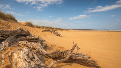 Fototapeta Naklejka Na Ścianę i Meble -  Vast sand dune formation, erosion risk