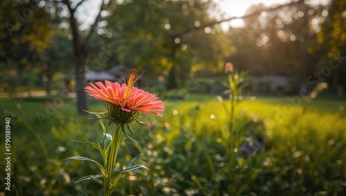 Fototapeta Naklejka Na Ścianę i Meble -  Wildflowers in a park setting, showcasing summer beauty, ideal for nature-themed projects