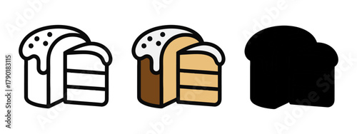 Easter cake element vector illustration, delicious pastry icon on white background