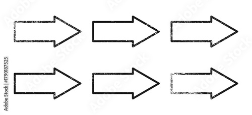 Set of grunge borders in arrow form