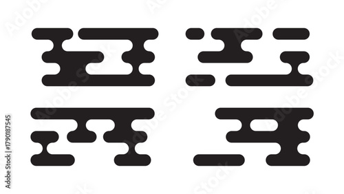 Set of traditional Asian-style clouds