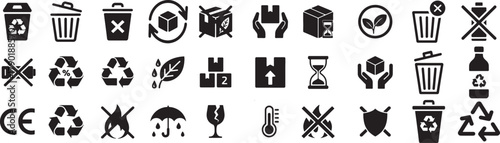 Universal packaging, handling, and environmental safety symbols