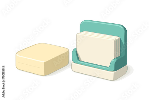 Minimalist business card holder with blank cards and storage box