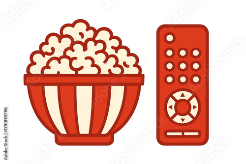 Popcorn bucket and television remote control for home movie night