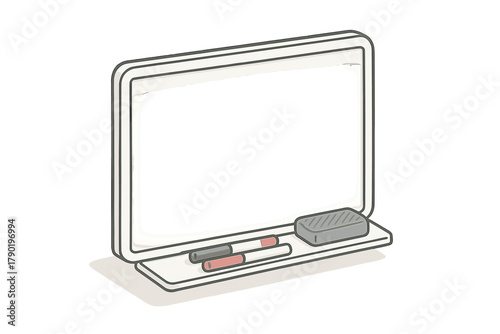 Portable dry erase whiteboard with markers and magnetic eraser