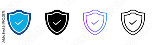 Protection Icon Multiple Style Vector Illustration
