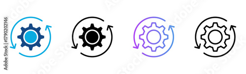 Automation Icon Multiple Style Vector Illustration
