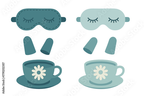 Herbal tea set and accessories for promoting deep relaxation and restful sleep