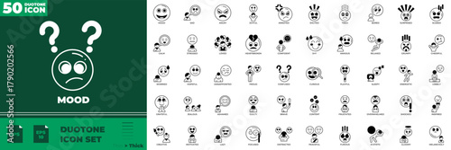 Mood Duotone Editable Icons set