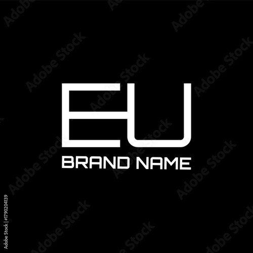 EU letter logo design vector 