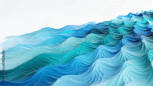 Abstract Ocean Wave Pattern In Shades Of Blue And White Backdrop