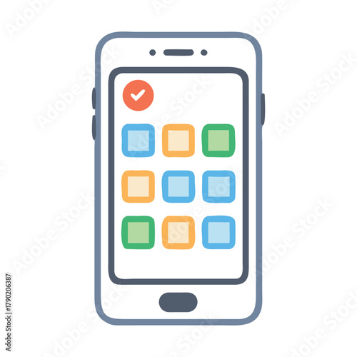 mobile phone with icons