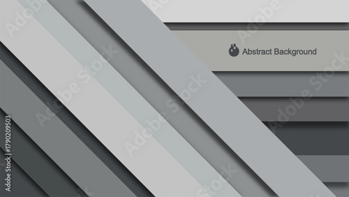 Abstract geometric background with diagonal layered shapes in grayscale tones for modern design projects and presentations 