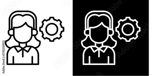 Customer Service Icon Set White Style Collection