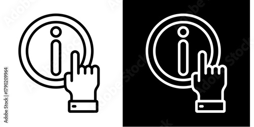 Information Access Icon Set White Style Collection