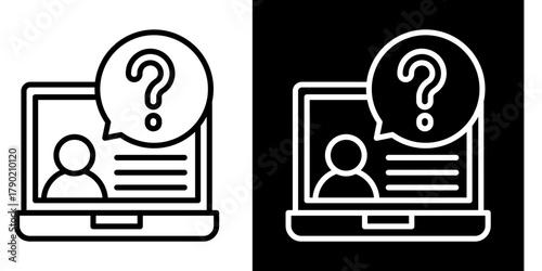 Online Help Icon Set White Style Collection