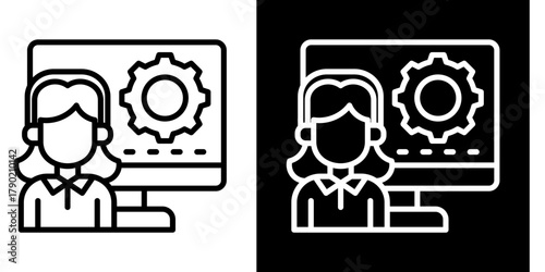 Client Service Icon Set White Style Collection