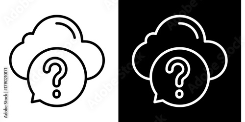 Cloud Support Icon Set White Style Collection