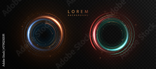 Ambient light effects that create dynamic circular portals with a soft, circular glow for sci-fi overlays, magical visual effects, and lighting overlays.