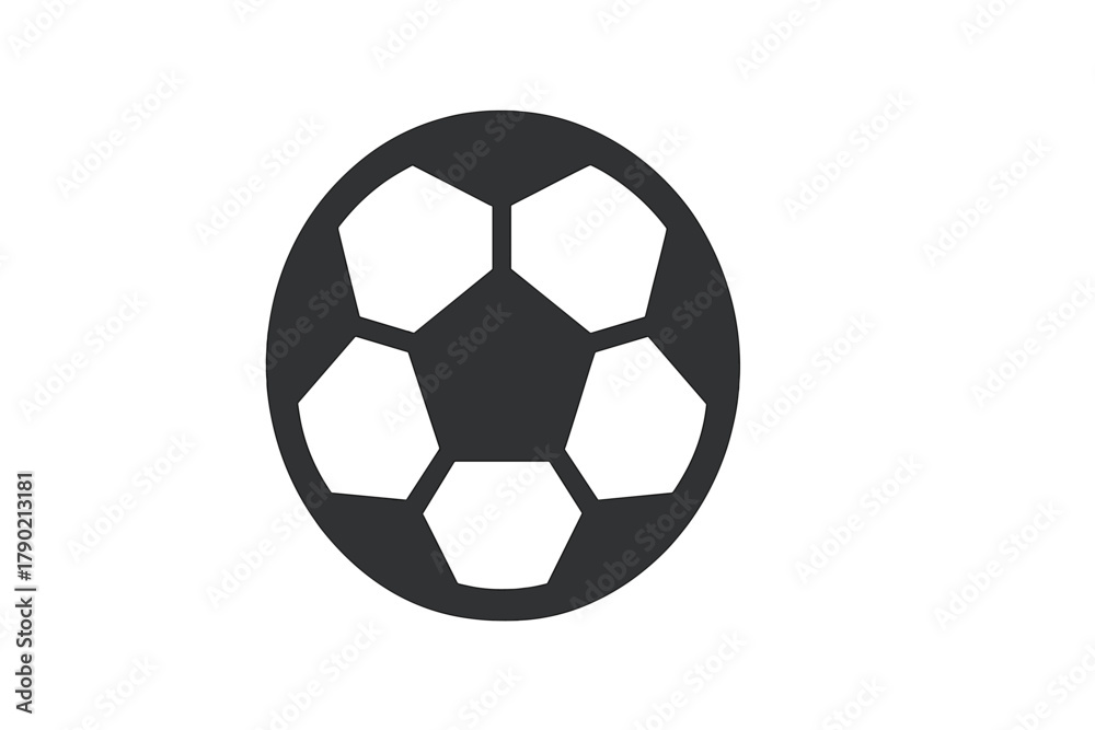 Fototapeta premium Minimalist black and white soccer ball pattern used for sports and competition graphics