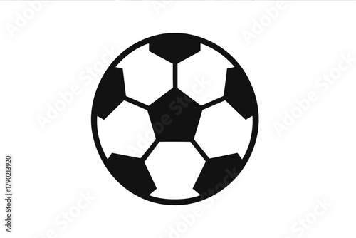 Classic black and white soccer ball graphic design for sports competition
