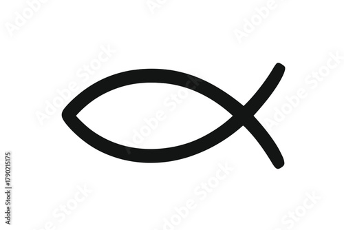 Traditional Christian Ichthys symbol outline representing faith and spiritual devotion