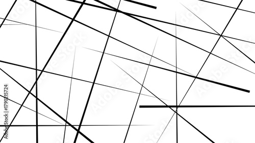Abstract geometric pattern. Outline monochrome texture. Trendy random diagonal lines image. Random chaotic lines. 