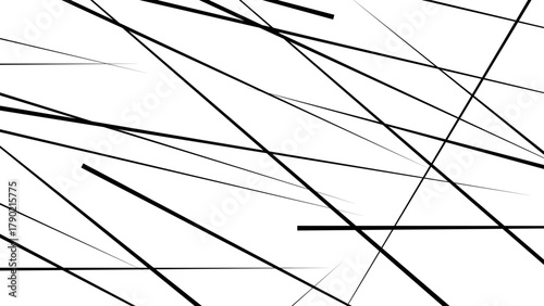Abstract geometric pattern. Outline monochrome texture. Trendy random diagonal lines image. Random chaotic lines. 