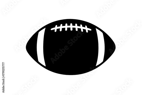 Simple graphic silhouette of a traditional American football used in sports competition