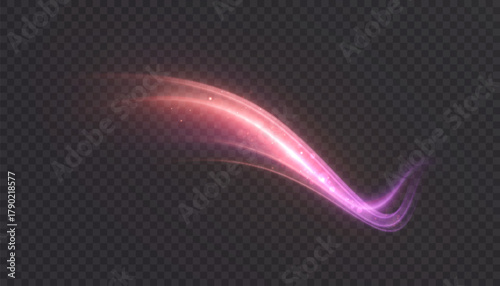 Glowing magic streak with smooth curved motion and bright dual-tone energy, forming a dynamic spell trail for fantasy visuals, light overlays and impact effects in game and fairy-tale designs.