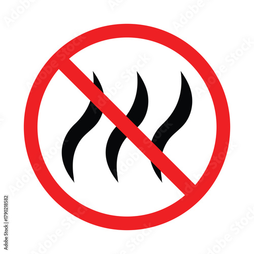 No Odor and Smoke Symbol Set – Anti Bad Smell, Odor Control, and Forbidden Smoke Vector Icons Collection