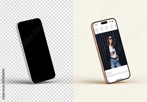 Phone Screen Mobile Web Interface Mockup Isolated