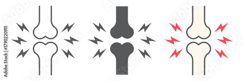 Bone pain icon, body and painful, joint ache sign, vector graphics, a linear pattern on a white background. editable stroke