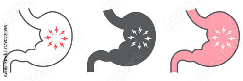 Stomach pain icon, body and sick, abdominal ache sign, vector graphics, a linear pattern on a white background. editable stroke