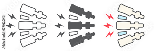 Spine pain icon, body and painful, back ache sign, vector graphics, a linear pattern on a white background. editable stroke