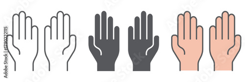Pray icon, faith and religion, hands sign, vector graphics, a linear pattern on a white background editable stroke