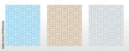 Set of abstract geometric patterns. Seamless vector backgrounds. Colored ornaments Graphic modern patterns Simple lattice graphic design