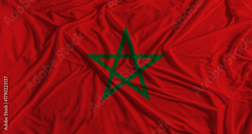 Foto Morocco flag with fabric texture background