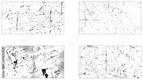 Collection of four grunge dust texture background.