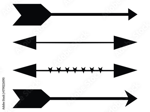 Archery and Bow & Arrow Icon Set – Silhouette Shooter, Hunting Arrow, and Sport Vector Symbols