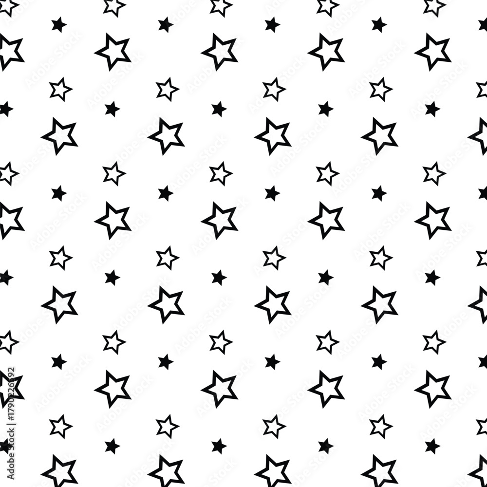 Naklejka premium black and white star pattern background