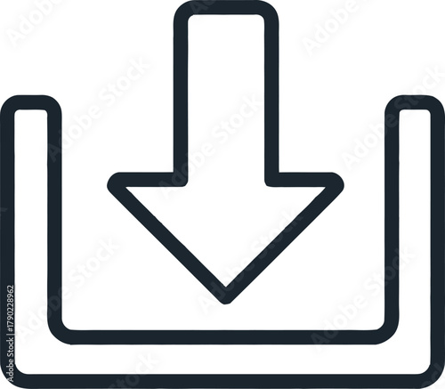 Download icon representing data transfer and file acquisition