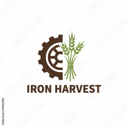 Iron Harvest Industrial Farming Gear Wheat Logo